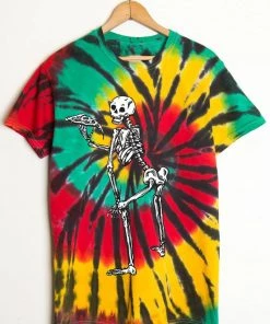 Space Yacht Tie Dye Twerk Skeleton Tee Womens