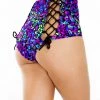 Shark Midnight Disco Back Lace High-Waist Booty Shorts Womens