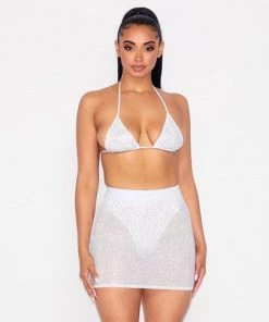 Hot And Delicious Rhinestone Royalty 2pc Skirt Set Womens