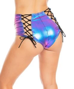 Shark Mystic Neptune Lace-Back High-Waist Booty Shorts Womens
