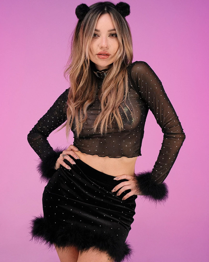 Bear Dance Velvet Rhinestone Skirt New 2 Bear Dance Velvet Rhinestone Skirt New