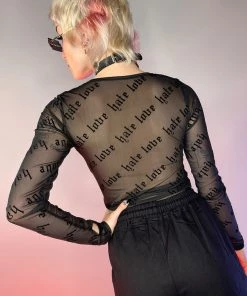 AE Love/Hate Mesh Long Sleeve Top