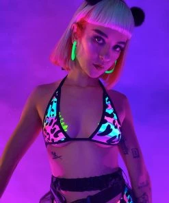 Elizabeth New Acid Jungle Bikini Tie Top