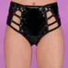 Bodyzone New Sugar Baby Black High Waist Peek A Boo Shorts