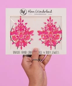 Uniflying Neon Pink Black Light Reflective Self-Adhesive Jewel Pasties