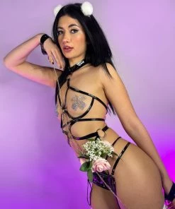 Roma Crossfaded Black Crotchless Teddy