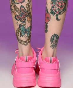 Berness Shoes Hot Pink Briella Chunky Sneakers Womens