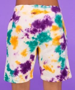 BJD Inc. Wax Skull Tie Dye Fleece Shorts