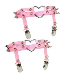 AE New 2pc Heart Spiked Faux Leather Leg Garters 14 AE New 2pc Heart Spiked Faux Leather Leg Garters