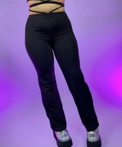 AE Black All Tied Up Bootcut Pants New