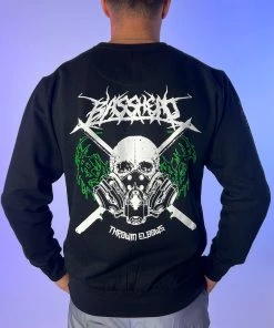 555stickers Throwin' Elbows Basshead Crewneck Sweater New