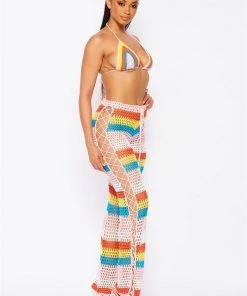 Hot And Delicious Indio Summer 2pc Crochet Pant Set New