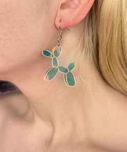 AE Holographic Balloon Poodle Earrings