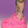 Berness Shoes Hot Pink Briella Chunky Sneakers Womens