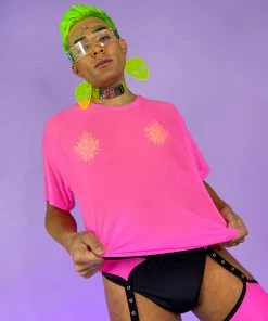 OhYes Fashion Got Ya Covered Oversized Mesh Tee