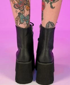 Pleasers Demonia Ashes Black Fuzzy Cuff Boots Shoes 15 Pleasers Demonia Ashes Black Fuzzy Cuff Boots Shoes