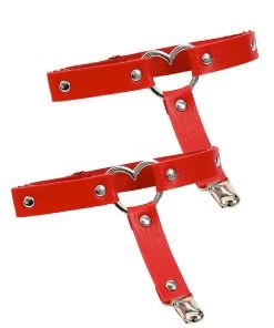 AE 2pc Heart Ring Faux Leather Leg Garters 10 AE 2pc Heart Ring Faux Leather Leg Garters