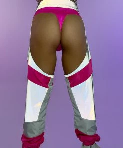AE Trip The Light Pink Reflective Chaps New 8 AE Trip The Light Pink Reflective Chaps New