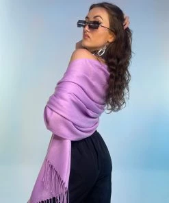 AE Womens Basic Solid Pashmina Scarf