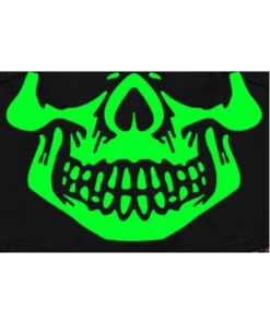 AE Skeleton Glow In The Dark/Blacklight Reactive Black Cloth Face Mask