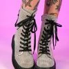 Pleasers Demonia Emily Rhinestone Combat Boots