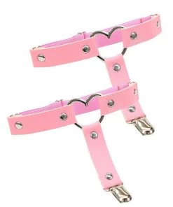 AE 2pc Heart Ring Faux Leather Leg Garters