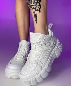 Berness Shoes White Elevated Platform Sneakers Womens