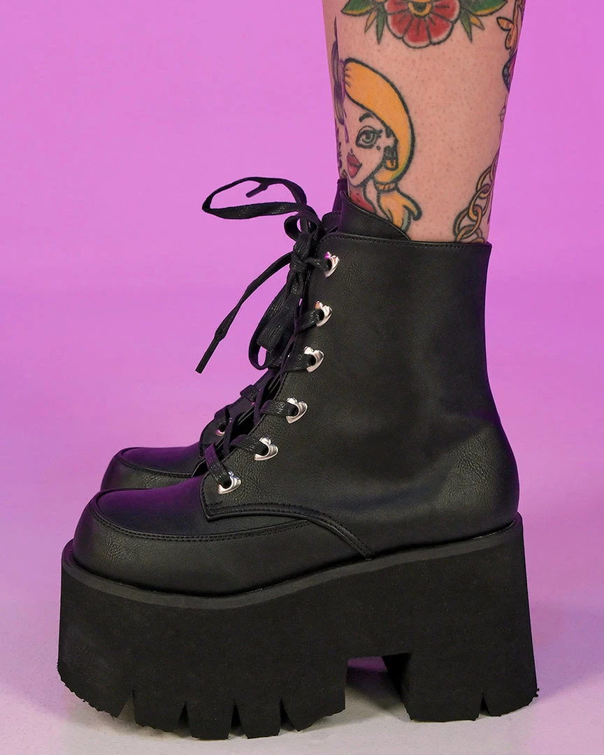 Pleasers Demonia Ashes Black Fuzzy Cuff Boots Shoes 3 Pleasers Demonia Ashes Black Fuzzy Cuff Boots Shoes