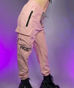 AE Pretty Pink Unisex Water Resistant Cargo Joggers Womens