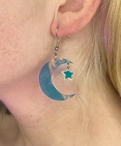 AE Moon And Stars Prism Holographic Earrings
