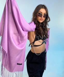 AE Womens Basic Solid Pashmina Scarf