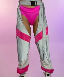 AE Trip The Light Pink Reflective Chaps New