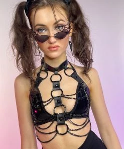 Daisy's Corsets Chained In Black Harness New