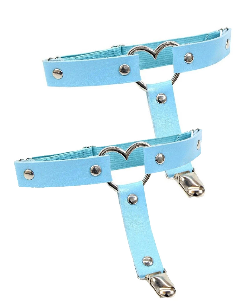 AE 2pc Heart Ring Faux Leather Leg Garters 6 AE 2pc Heart Ring Faux Leather Leg Garters
