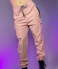 AE Pretty Pink Unisex Water Resistant Cargo Joggers Womens