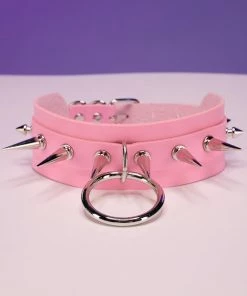 AE Spiked & Studded O-Ring Faux Leather Choker
