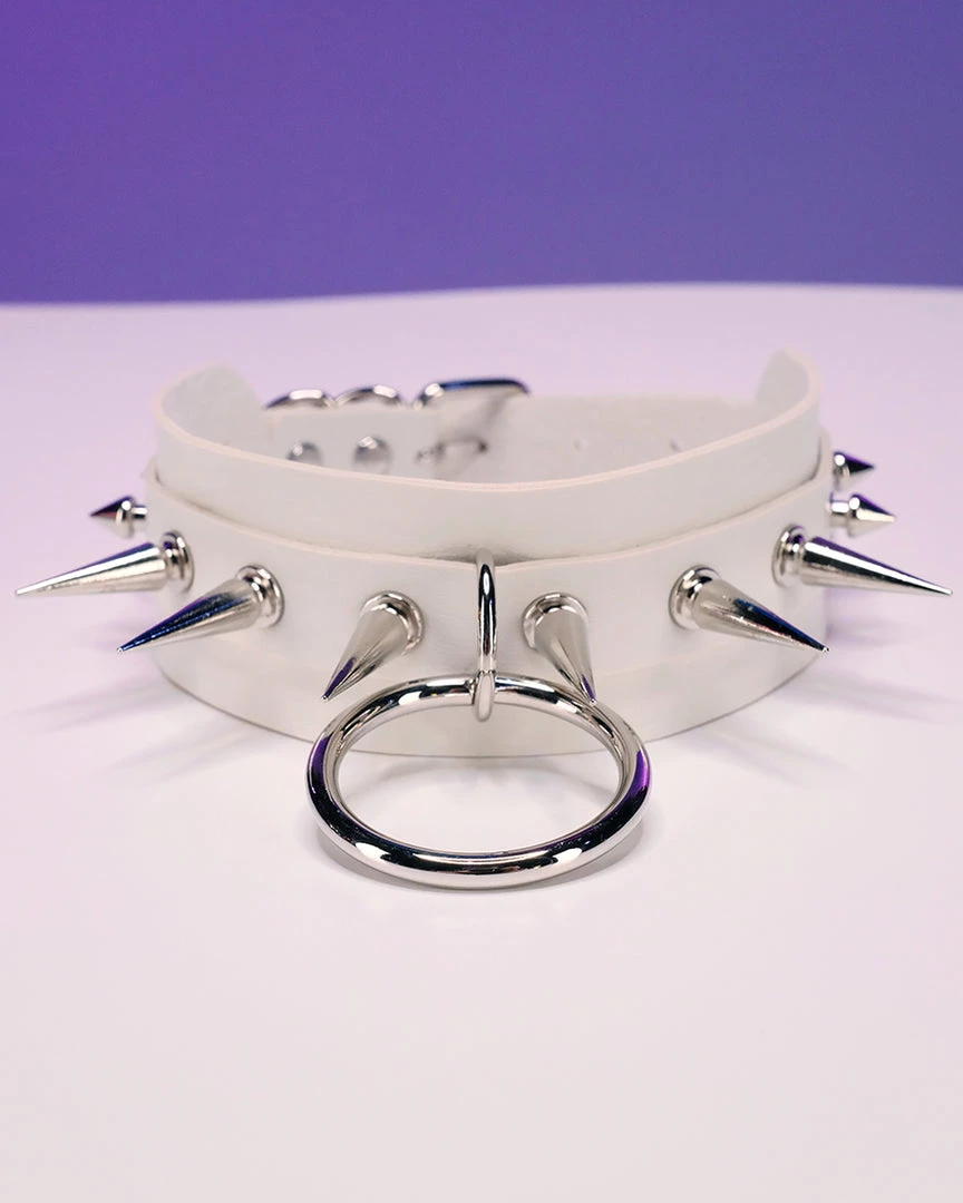 AE Spiked & Studded O-Ring Faux Leather Choker 3 AE Spiked & Studded O-Ring Faux Leather Choker