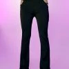 DISCONTINUED Maddy Strapped Cutout Black Bootcut Bottoms