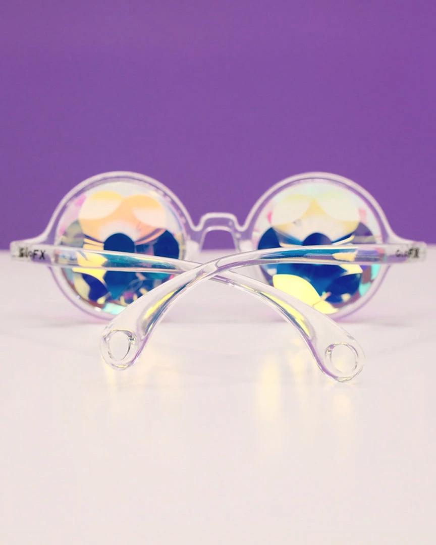 Womens GloFX Clear Kaleidoscope Glasses - Sacred Lens 4 Womens GloFX Clear Kaleidoscope Glasses - Sacred Lens