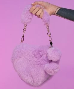 AE In Love With You Fuzzy Heart Purse New