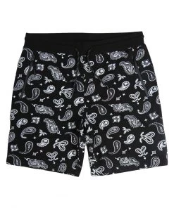 BJD Inc. Black Paisley Fleece Shorts