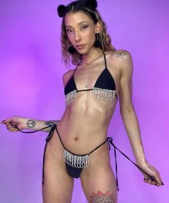 Hot And Delicious Weekend Elite Black 2pc Bikini Set New