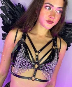 AE Eat Yr Heart Out Chain Fringe Harness Womens