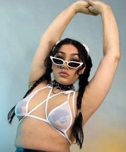 Shark Womens White Sheer Bikini Wrap Top