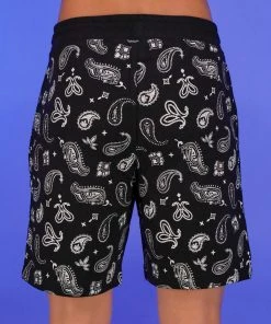 BJD Inc. Black Paisley Fleece Shorts