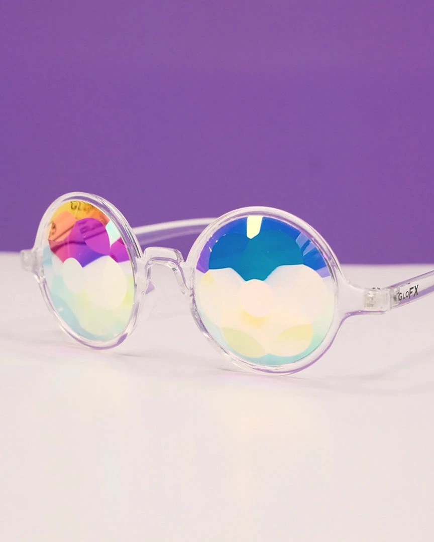 Womens GloFX Clear Kaleidoscope Glasses - Sacred Lens 3 Womens GloFX Clear Kaleidoscope Glasses - Sacred Lens