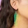 New Nomad Kandi Bass Babe Green Flame Earrings