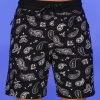BJD Inc. Black Paisley Fleece Shorts