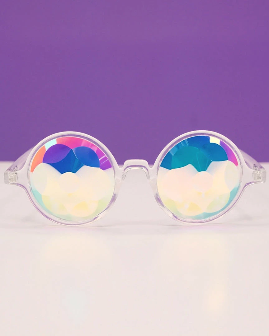 Womens GloFX Clear Kaleidoscope Glasses - Sacred Lens 1 Womens GloFX Clear Kaleidoscope Glasses - Sacred Lens