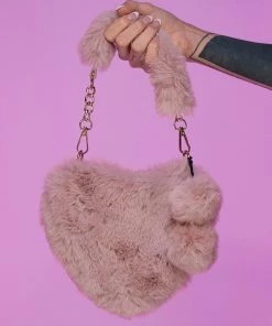 AE In Love With You Fuzzy Heart Purse New